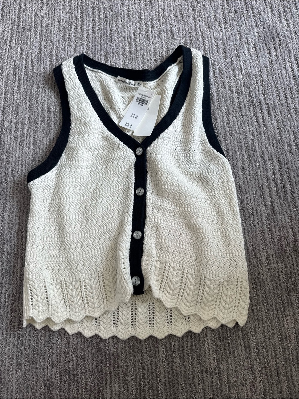 NWT Abercrombie Crochet-Style Sweater Vest